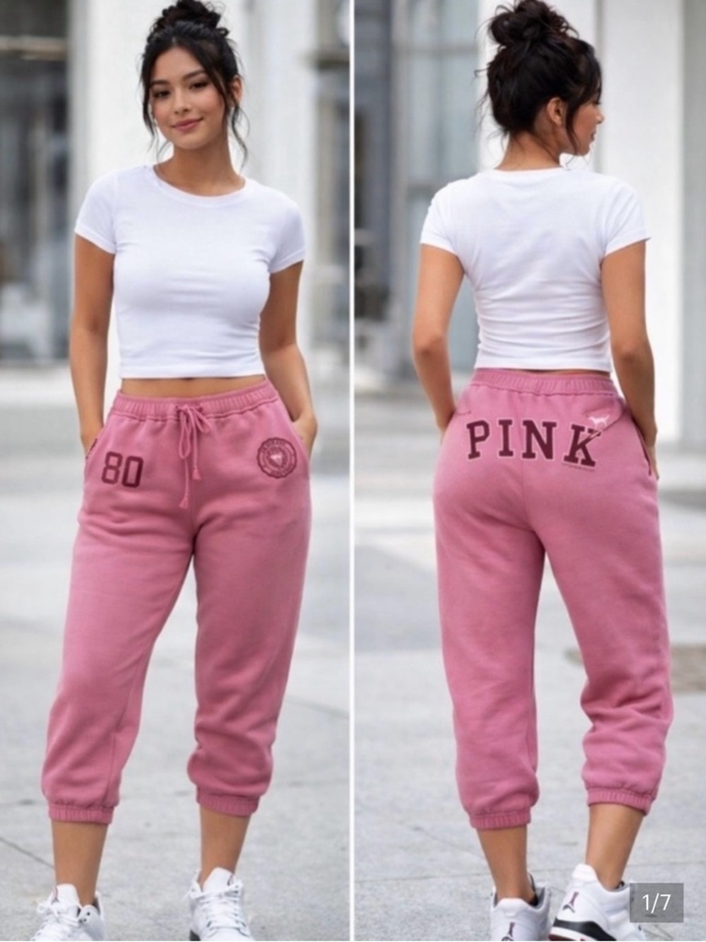 💕💗 Vintage Victoria's Secret “PINK” Cropped Campus Joggers 💗💕 - Picture 5 of 8